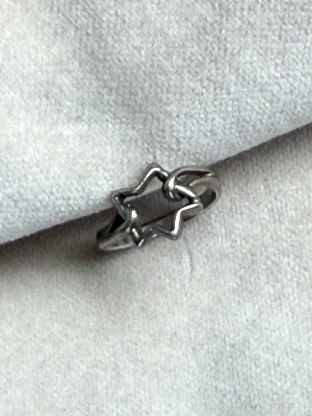 Solid 925 Sterling Silver Star Outline Ring